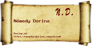 Némedy Dorina névjegykártya